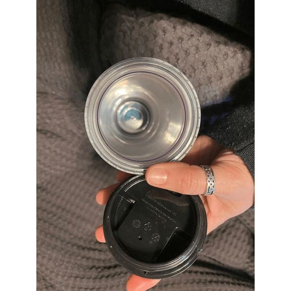 ☀️ Starbucks 2013 Green Sparkle Travel Plastic Coffee Tumbler 16oz Gold Hot Cold - Picture 3 of 7